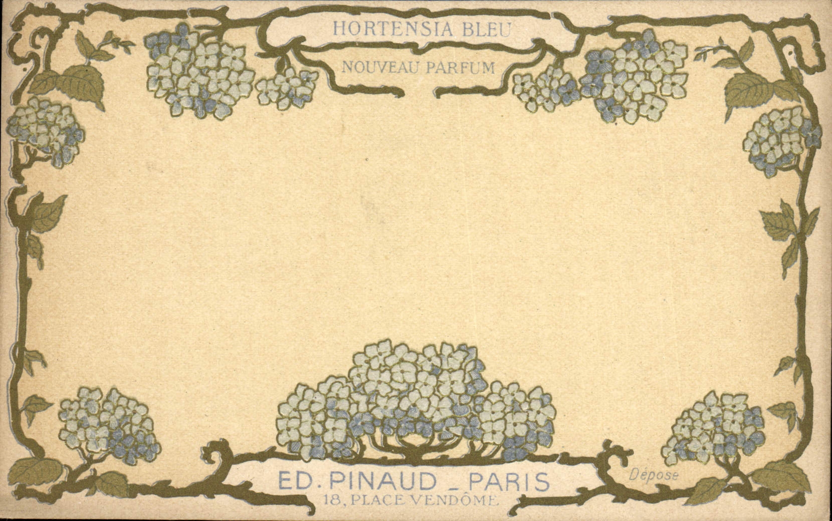 CPA Parfurmerie Parfum Hortensia Bleu Pinaud Place Vendome Paris