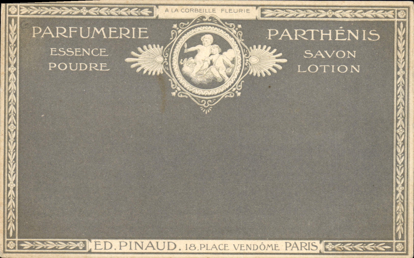 VINTAGE POSTCARD Parfurmerie Parthemis Pinaud Places Vendome Paris Parfum