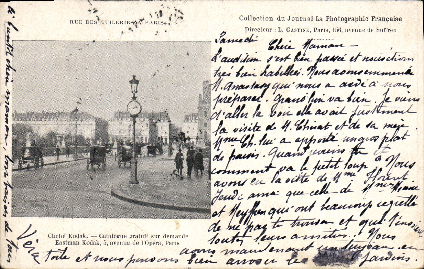 CPA Photographie Rue des Tuileries Paris Cliche kodak