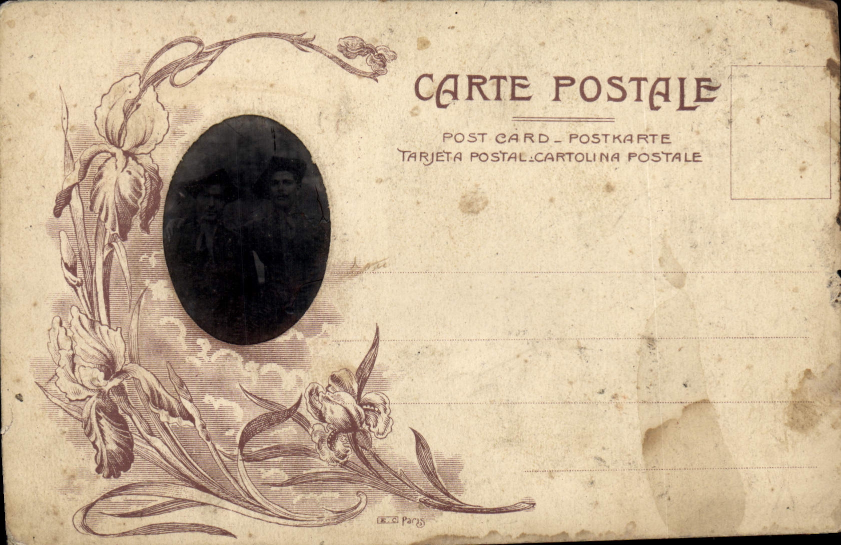 CPA Photographie Hommes a chapeau