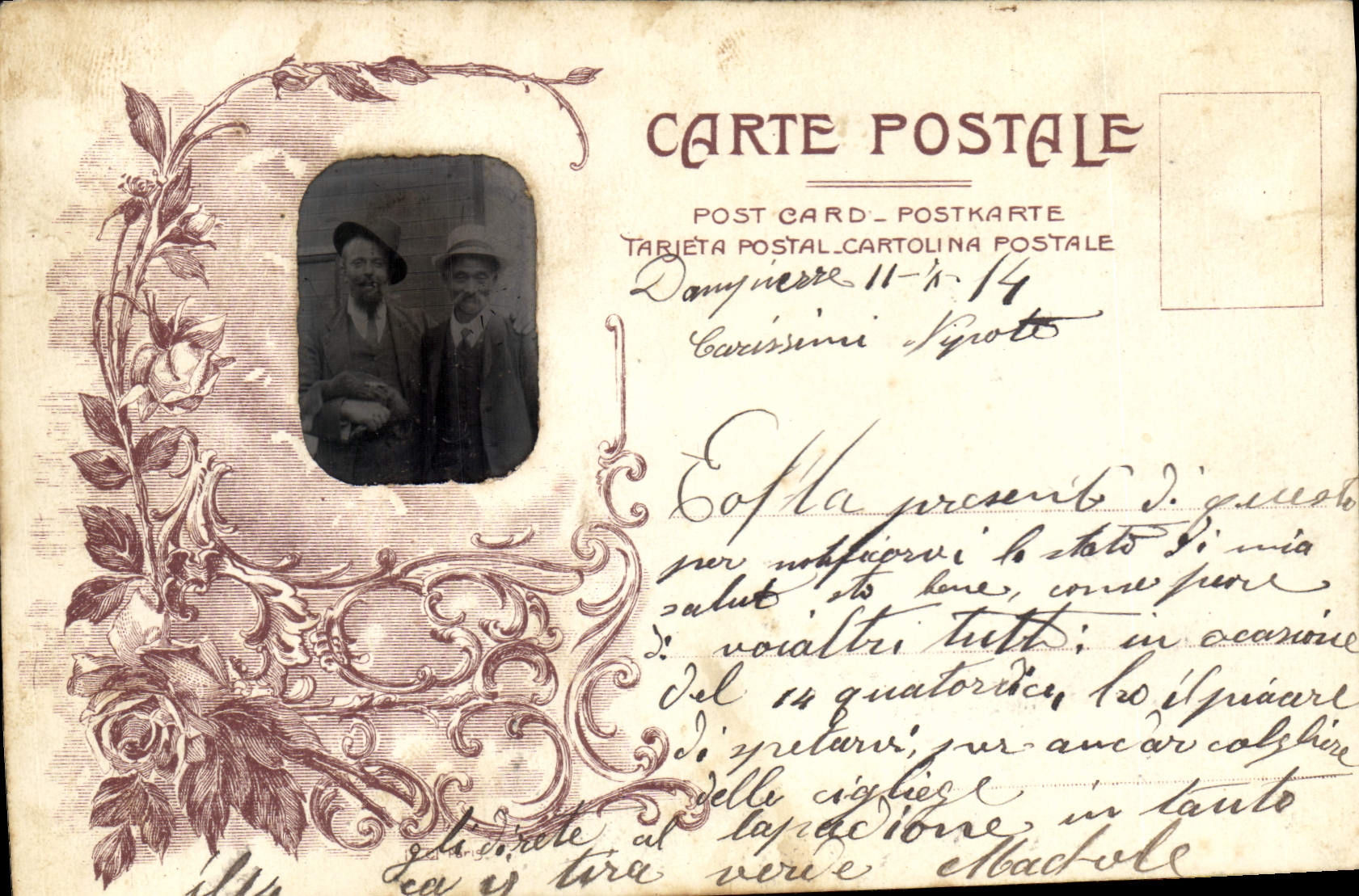 CPA Photographie Vieillards a chapeau