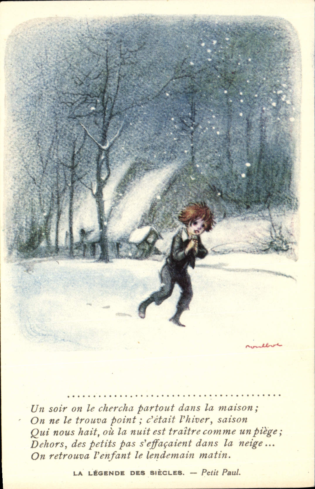 CPA Fantaisie Illustrateur Poulbot Victor Hugo La legende des siecles Petit Paul