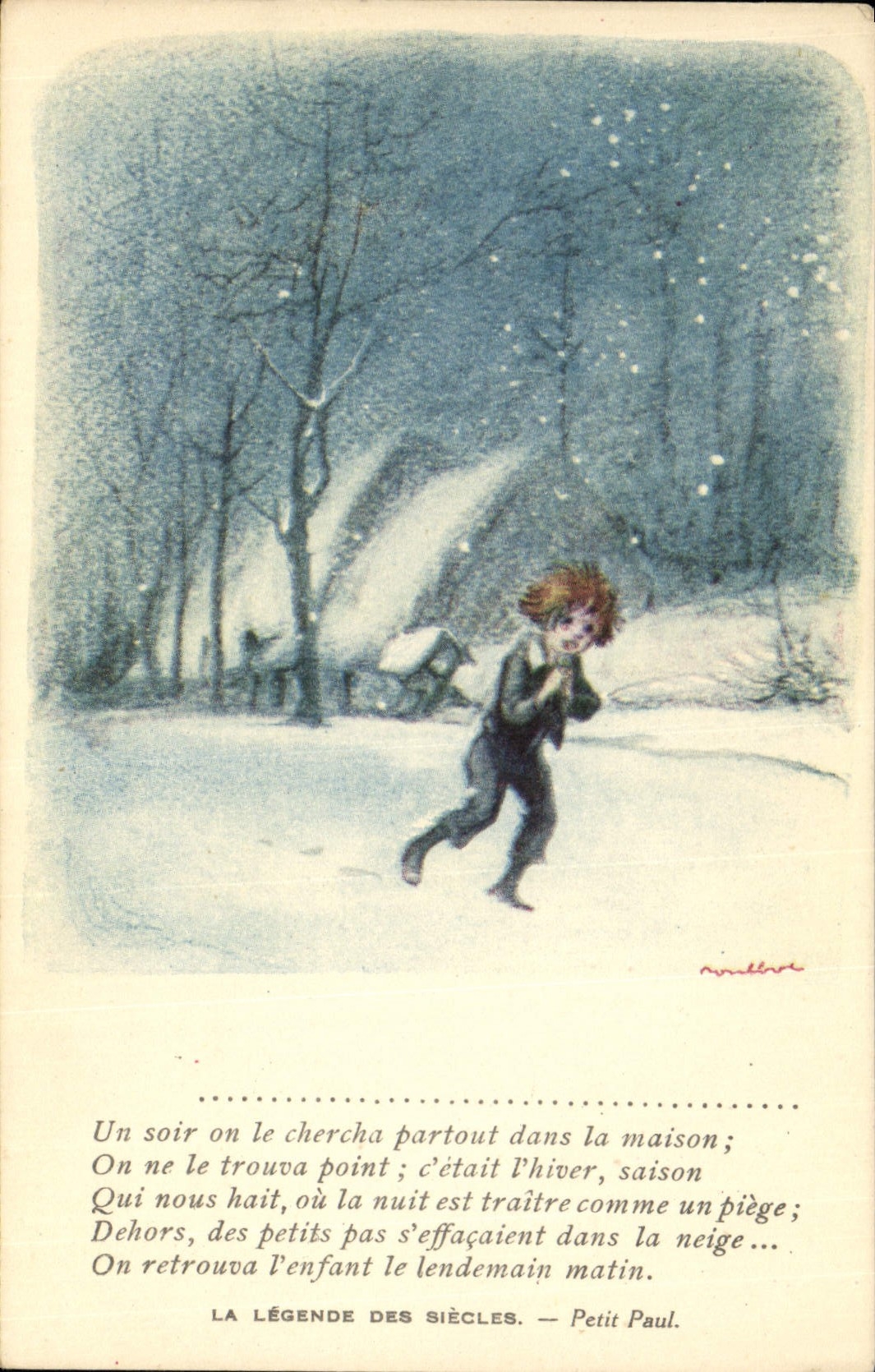 CPA Fantaisie Illustrateur Poulbot Victor Hugo La legende des siecles Petit Paul