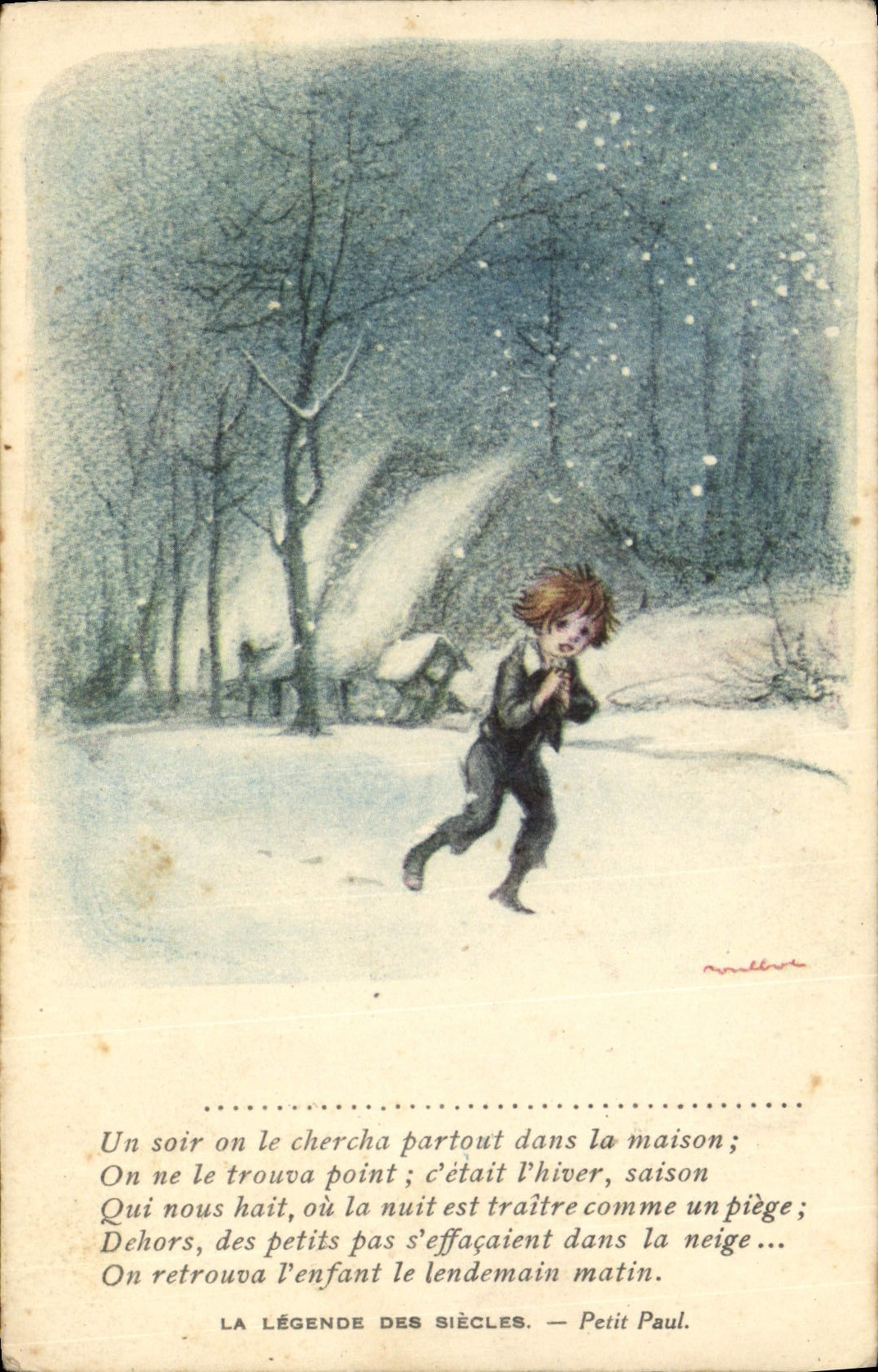 CPA Fantaisie Illustrateur Poulbot Victor Hugo La legende des siecles Petit Paul