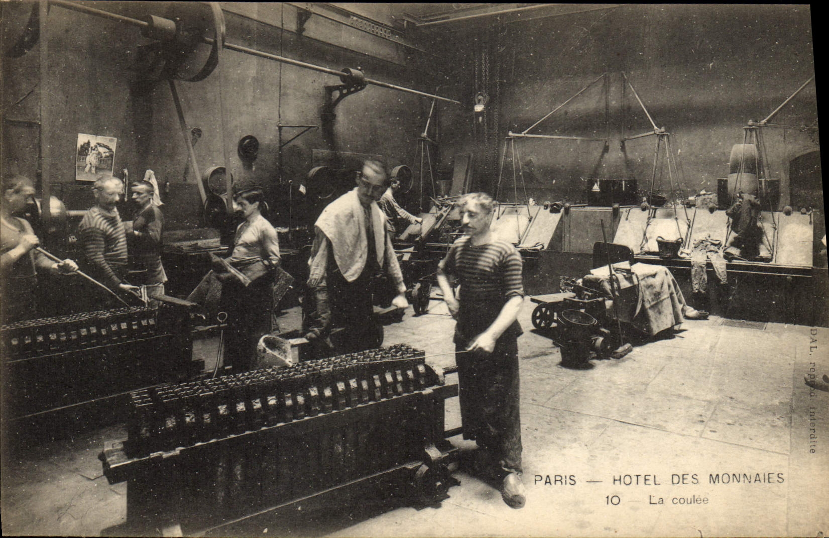 VINTAGE POSTCARD Currencies Paris Mint casting