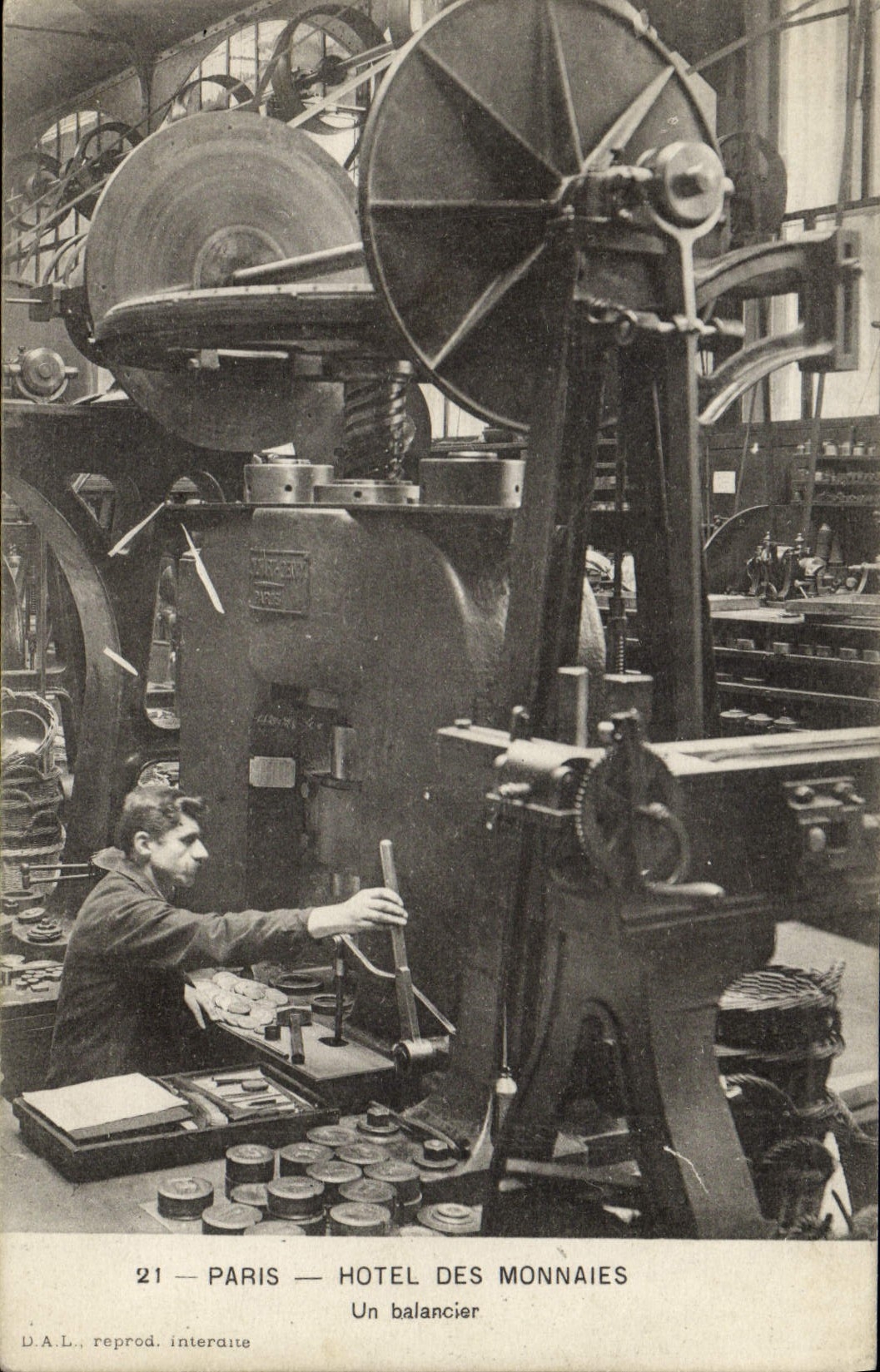 VINTAGE POSTCARD Currencies Paris Mint a beam