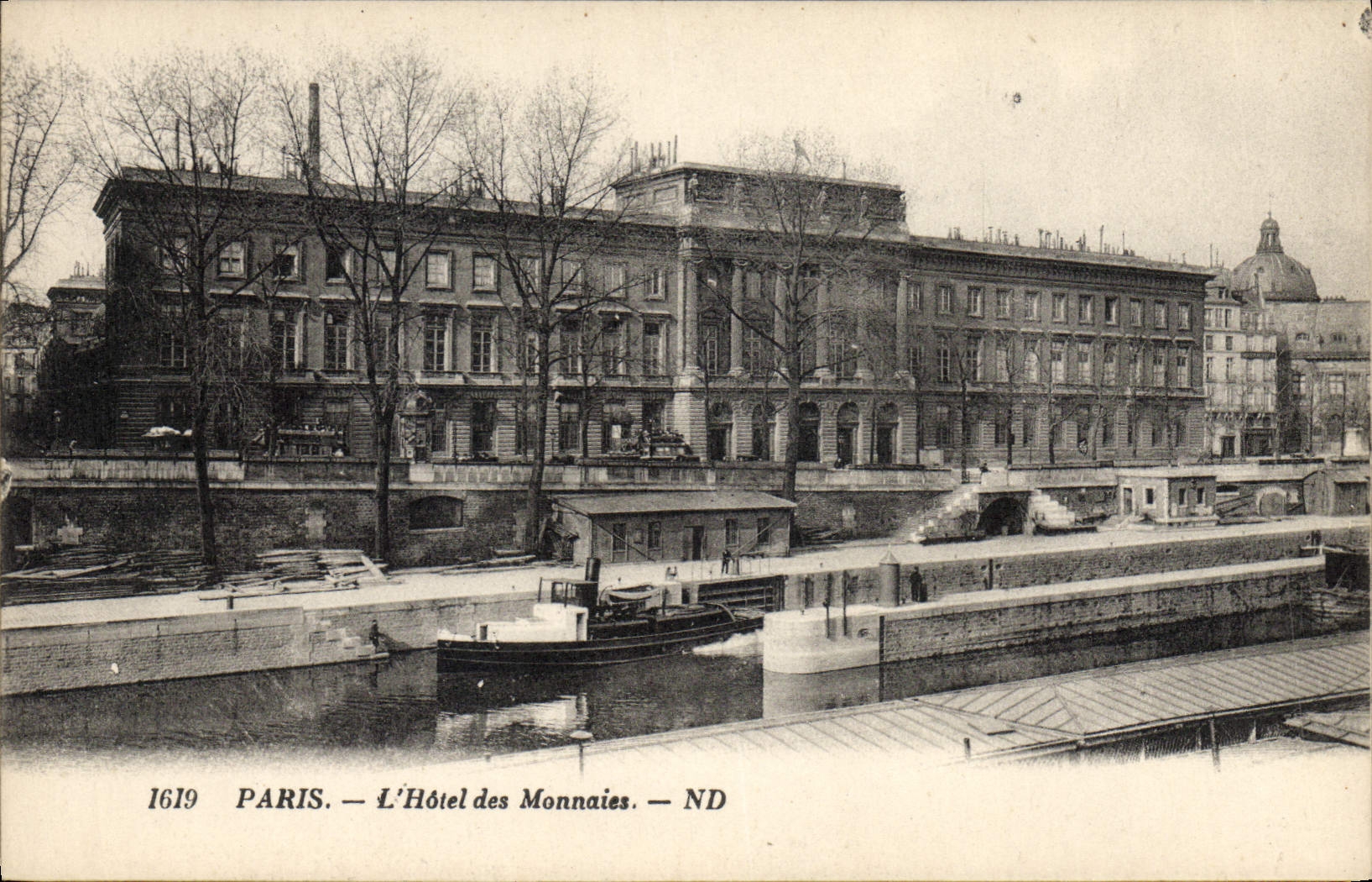 VINTAGE POSTCARD Currencies Paris Mint Boat