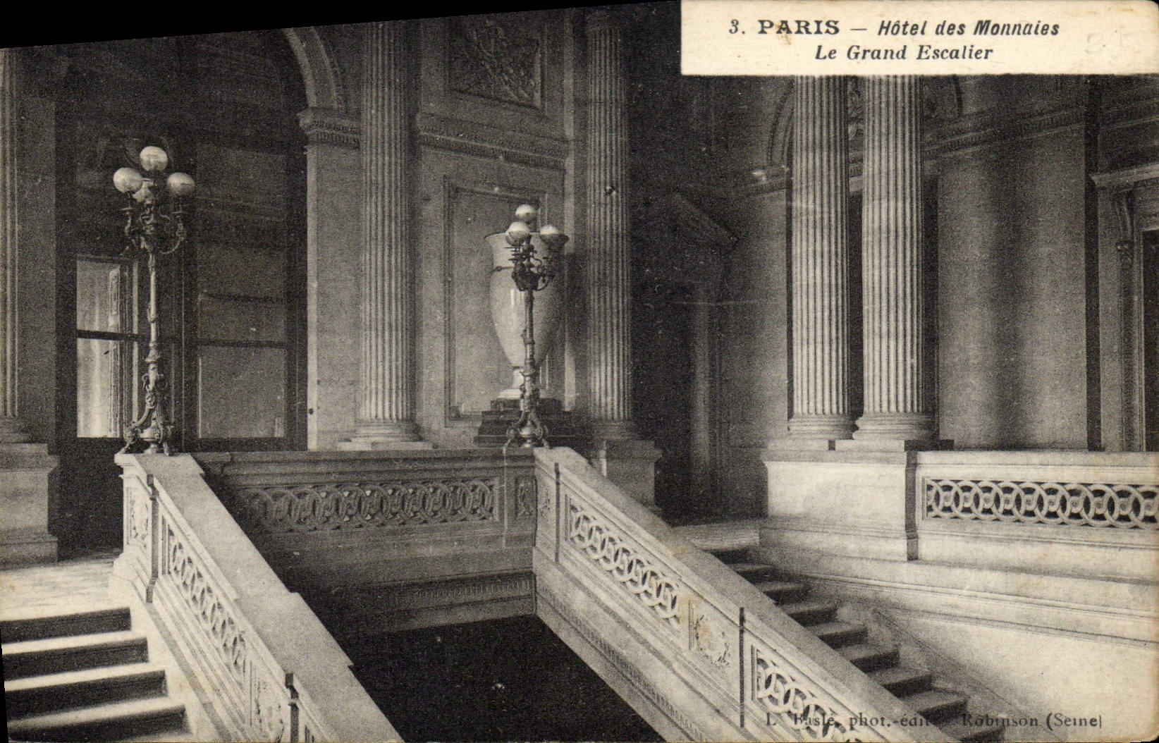 VINTAGE POSTCARD Currencies Paris Mint the large staircase