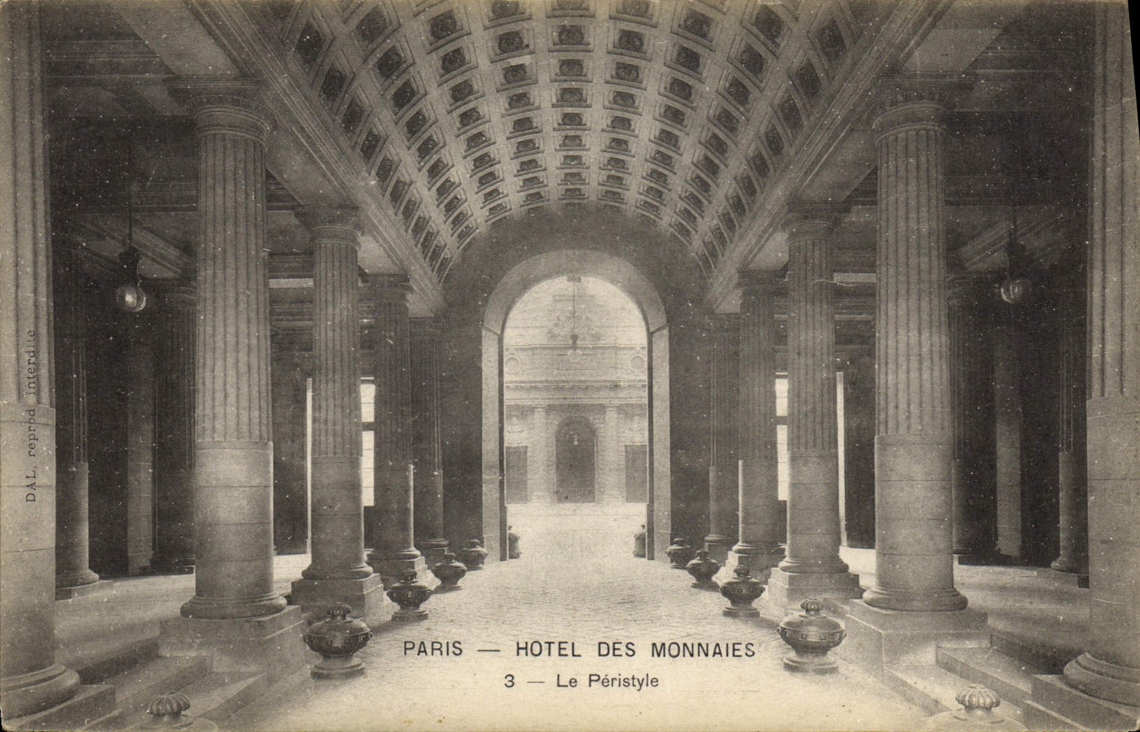 VINTAGE POSTCARD Currencies Paris Mint the peristyle