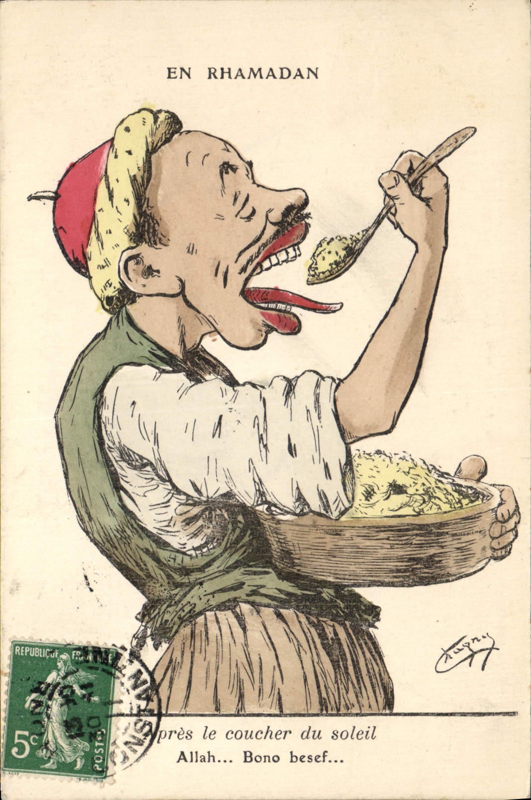 Orientalism de la POSTAL de la VENDIMIA en Rhamadan