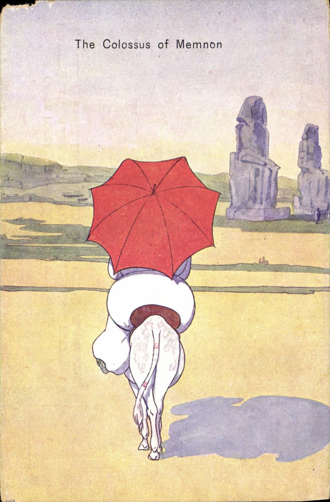 Orientalism de la POSTAL de la VENDIMIA el coloso de Memnon