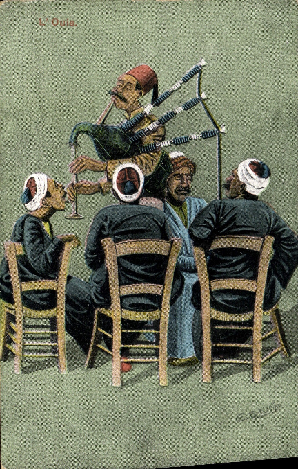 Audiencia del Orientalism de la POSTAL de la VENDIMIA