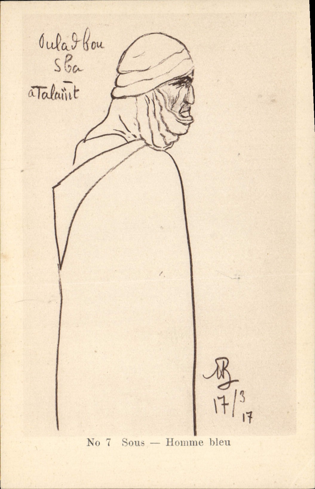 CPA Orientalisme Croquis marocains Sous Homme Bleu