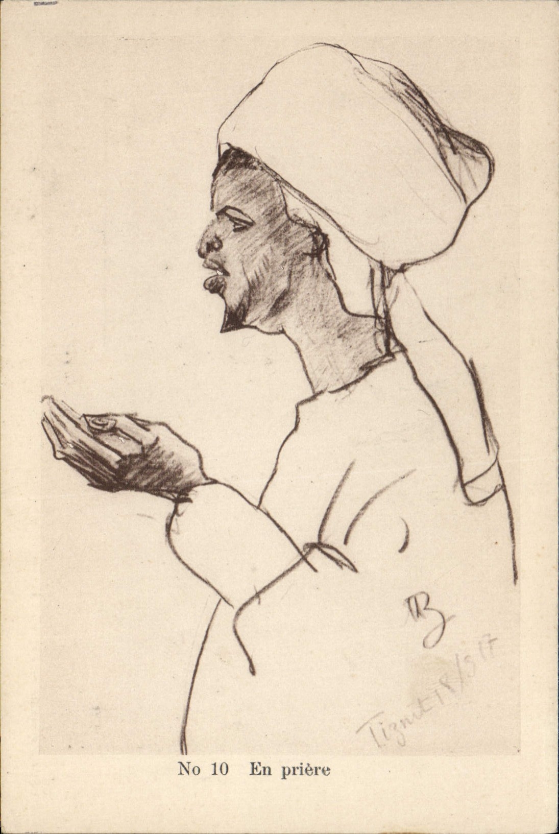 CPA Orientalisme En priere Croquis marocains