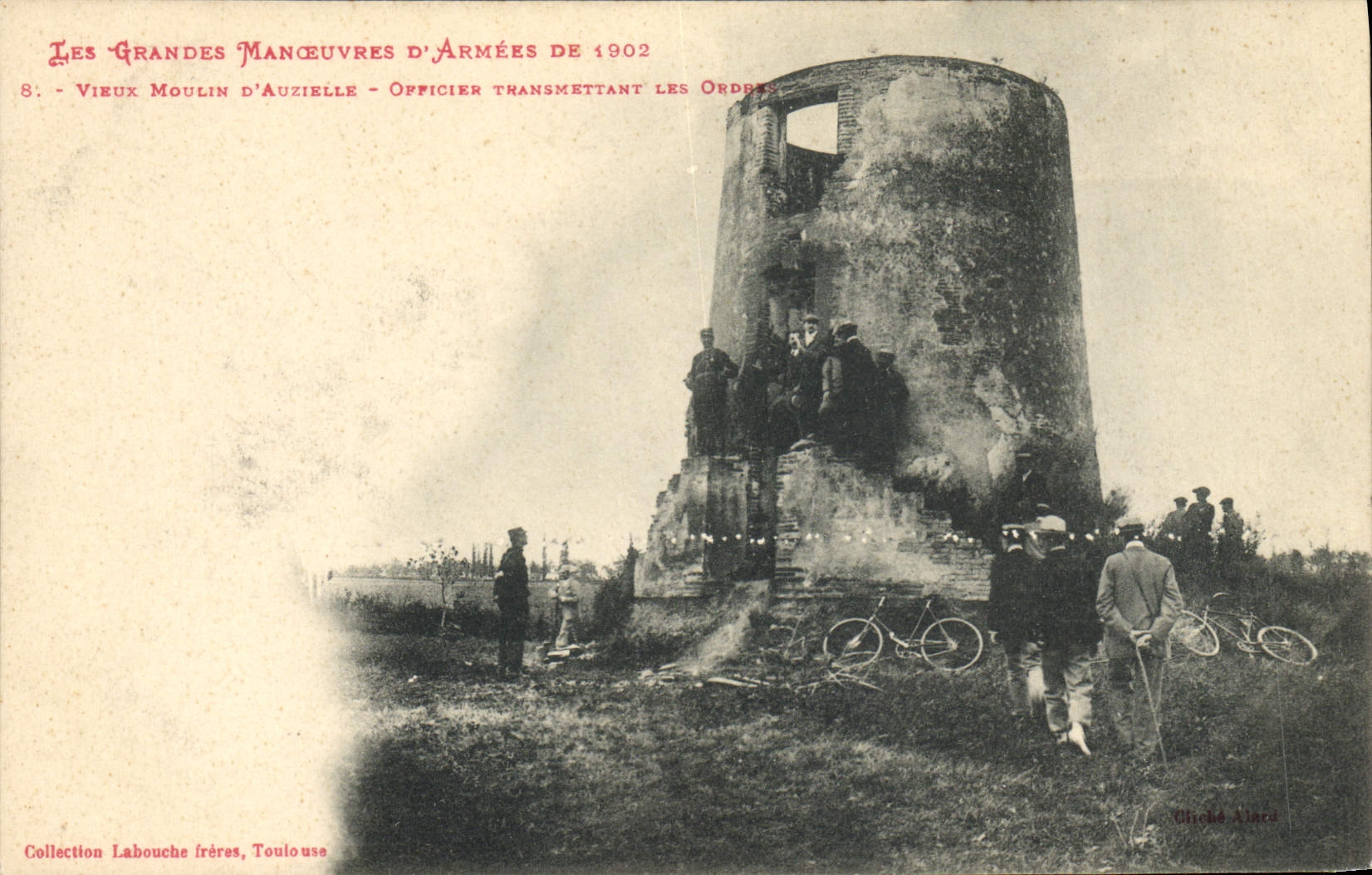 CPA Militaria Grandes manoeuvres d'armees de 1902 Vieux moulin d'Auzielle 