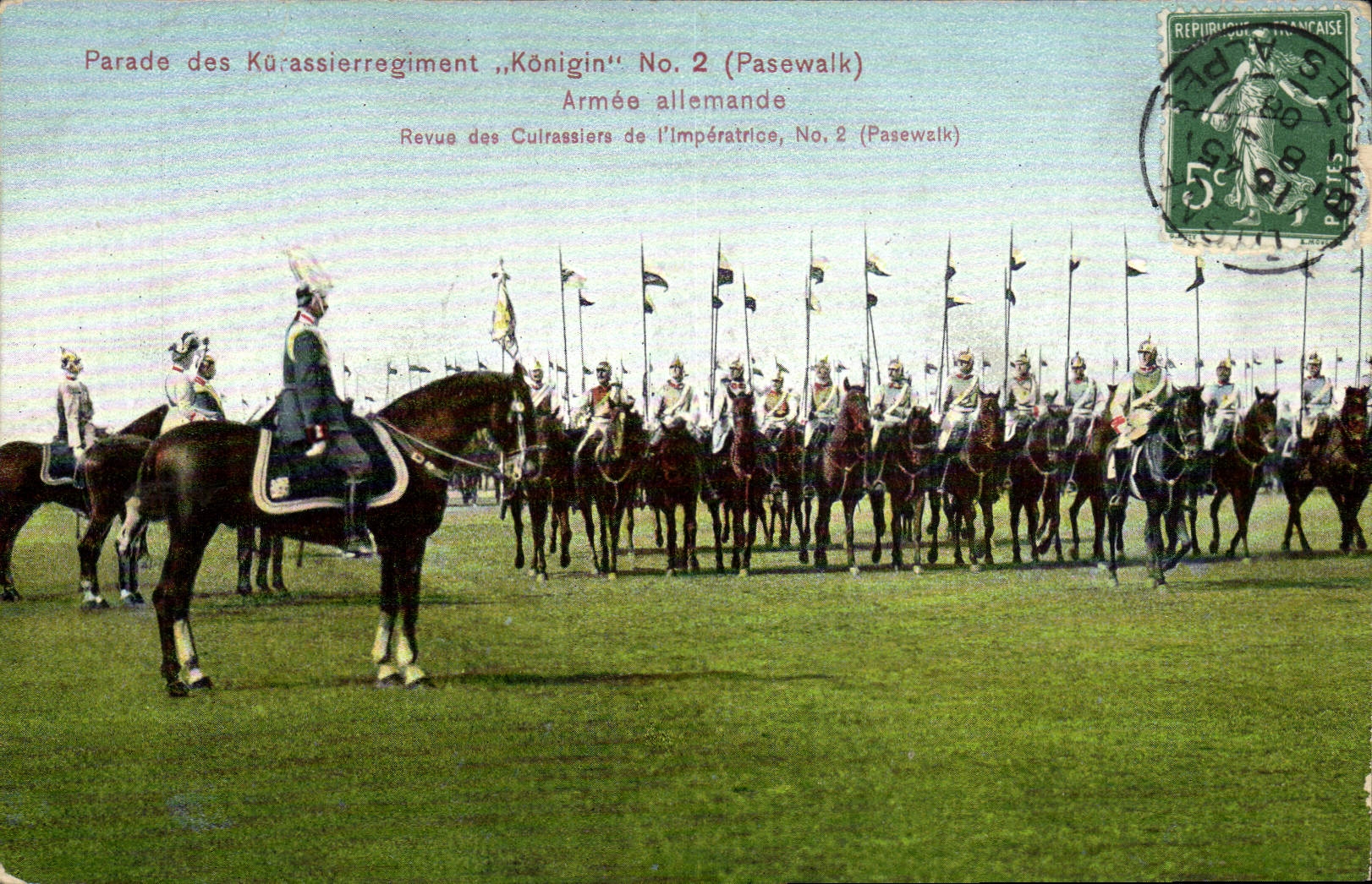 CPA Militaria Armee allemande Revue des cuirassiers de l'imperatrice