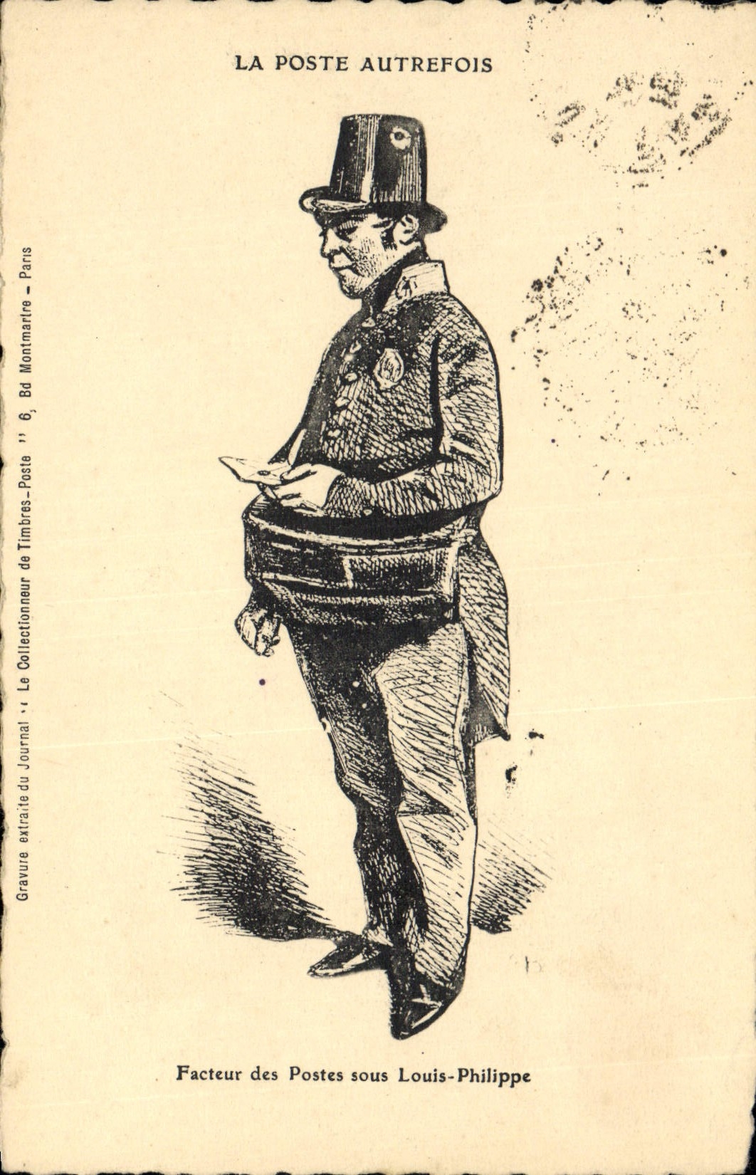 CPA La Poste Facteur des postes sous louis Philippe
