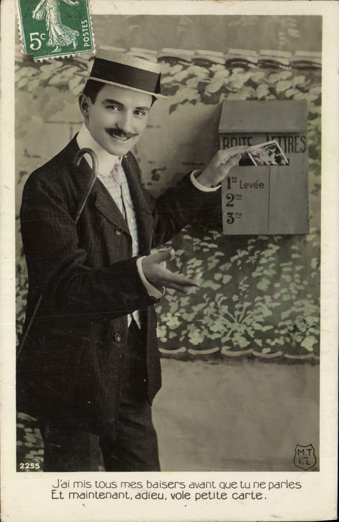 VINTAGE POSTCARD Fantasy Man Letter-box