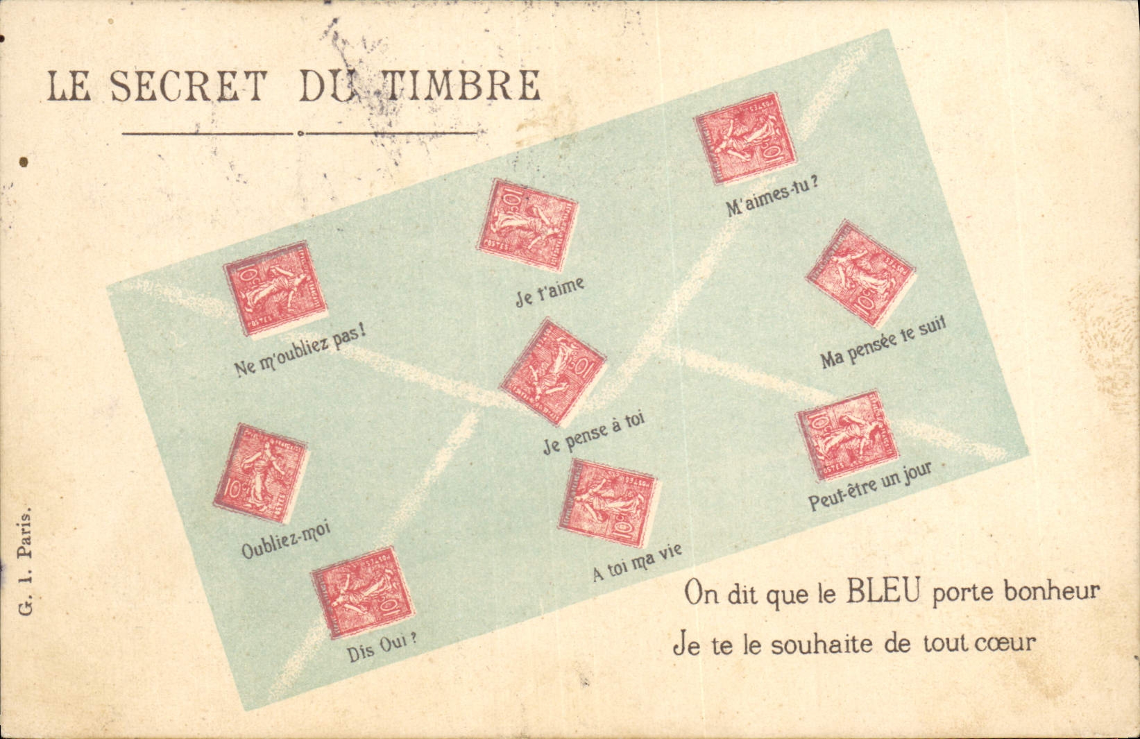 CPA Le secret du timbre Semeuse