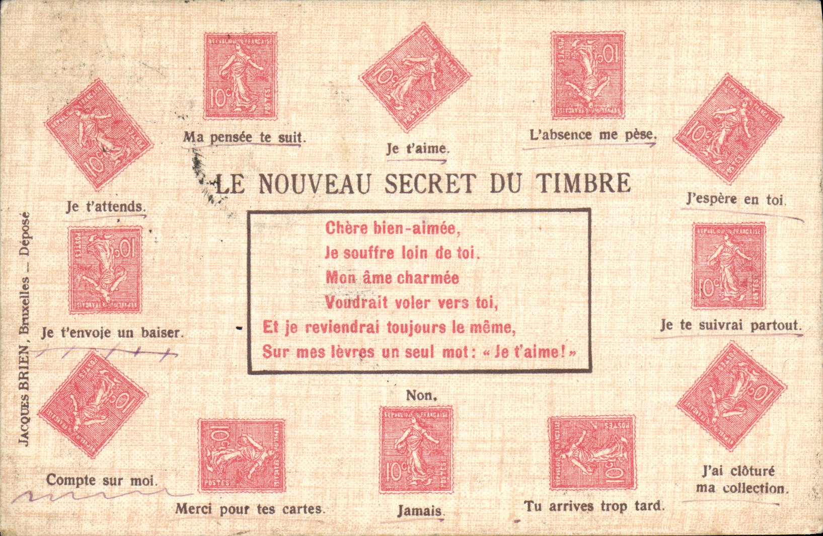 VINTAGE POSTCARD the new secrecy of the stamp Sower