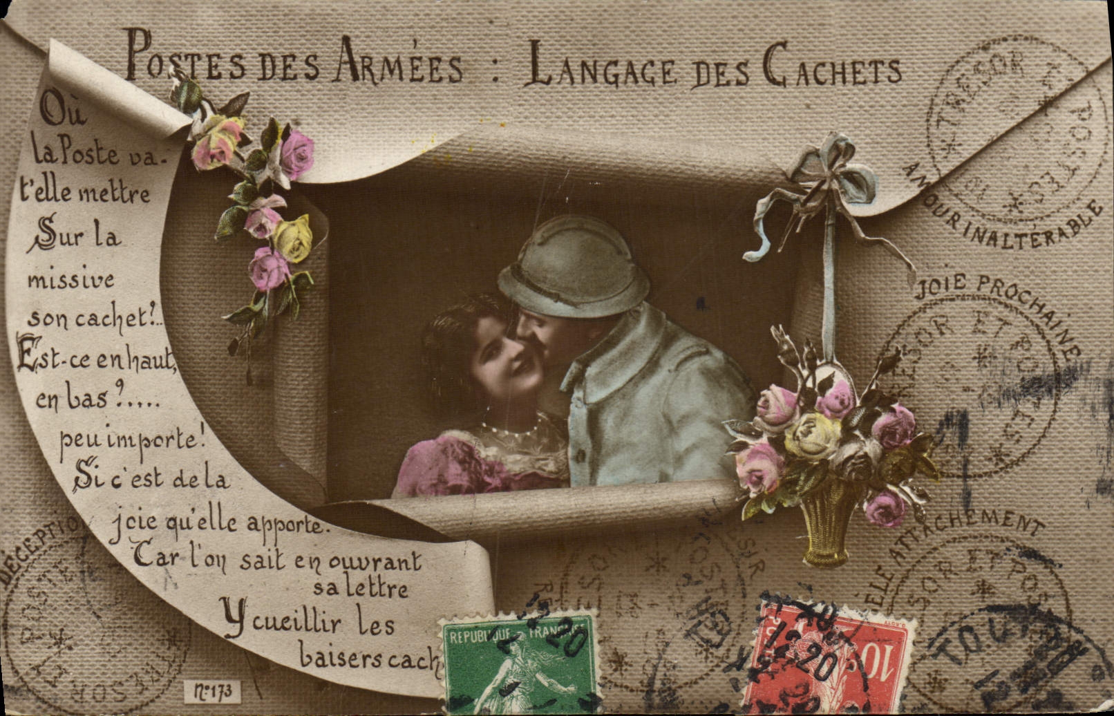 CPA Poste des Armees Langage des cachets Militaria