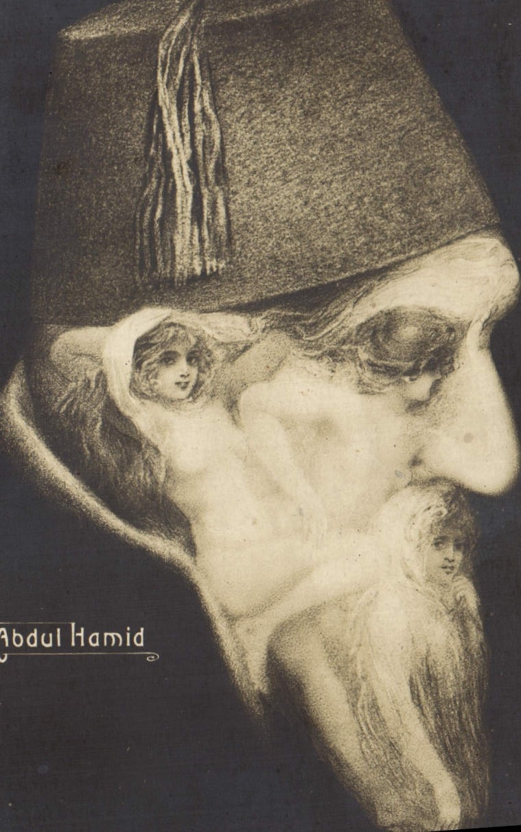 VINTAGE POSTCARD Surrealism Abdul Hamid Woman