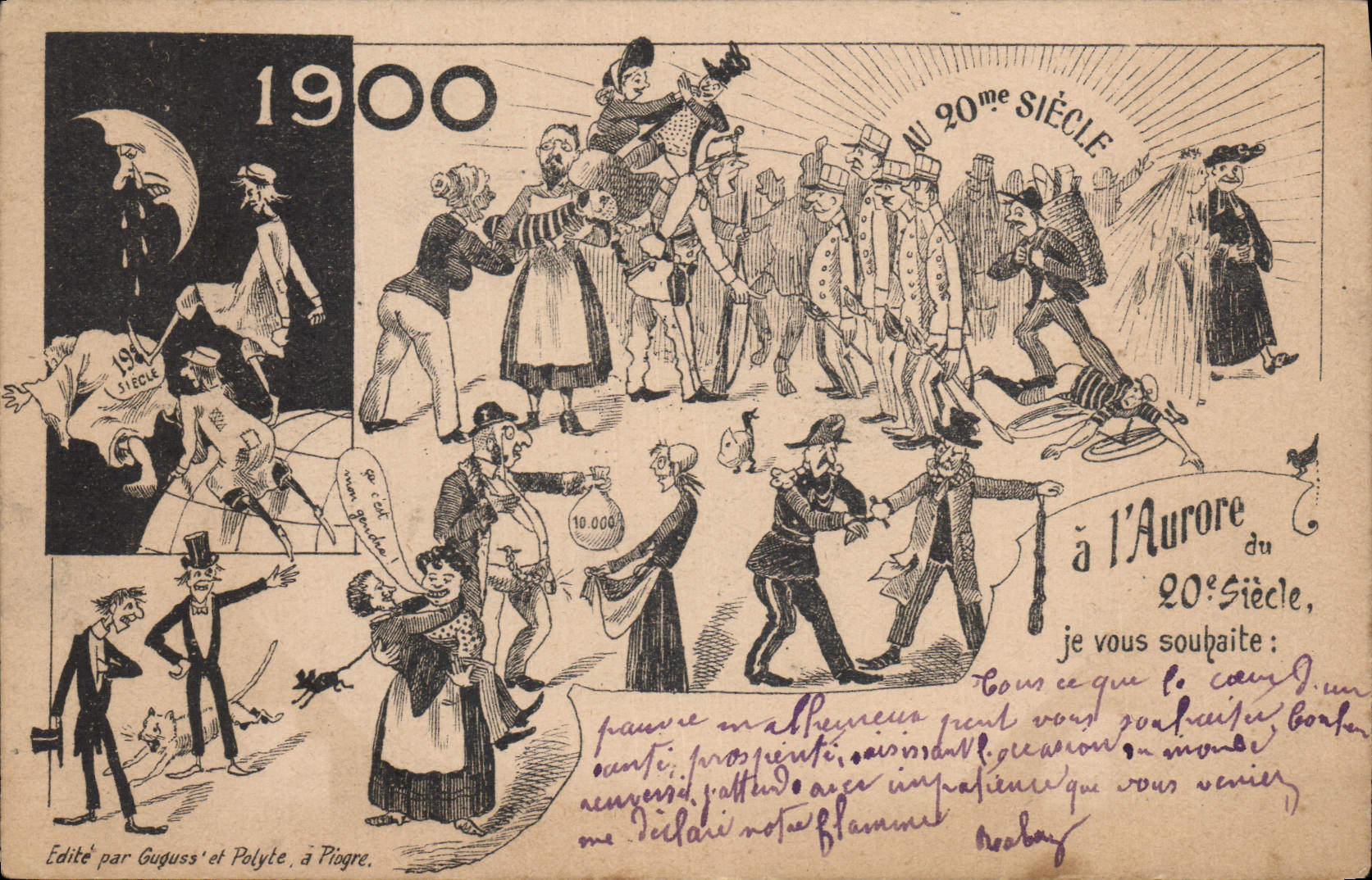 CPA Surrealisme 1900 Voeux 