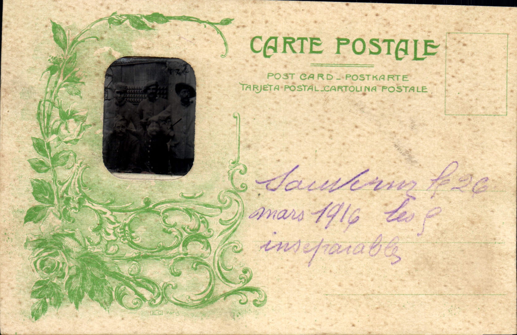 CPA Fantaisie Photographie Hommes 