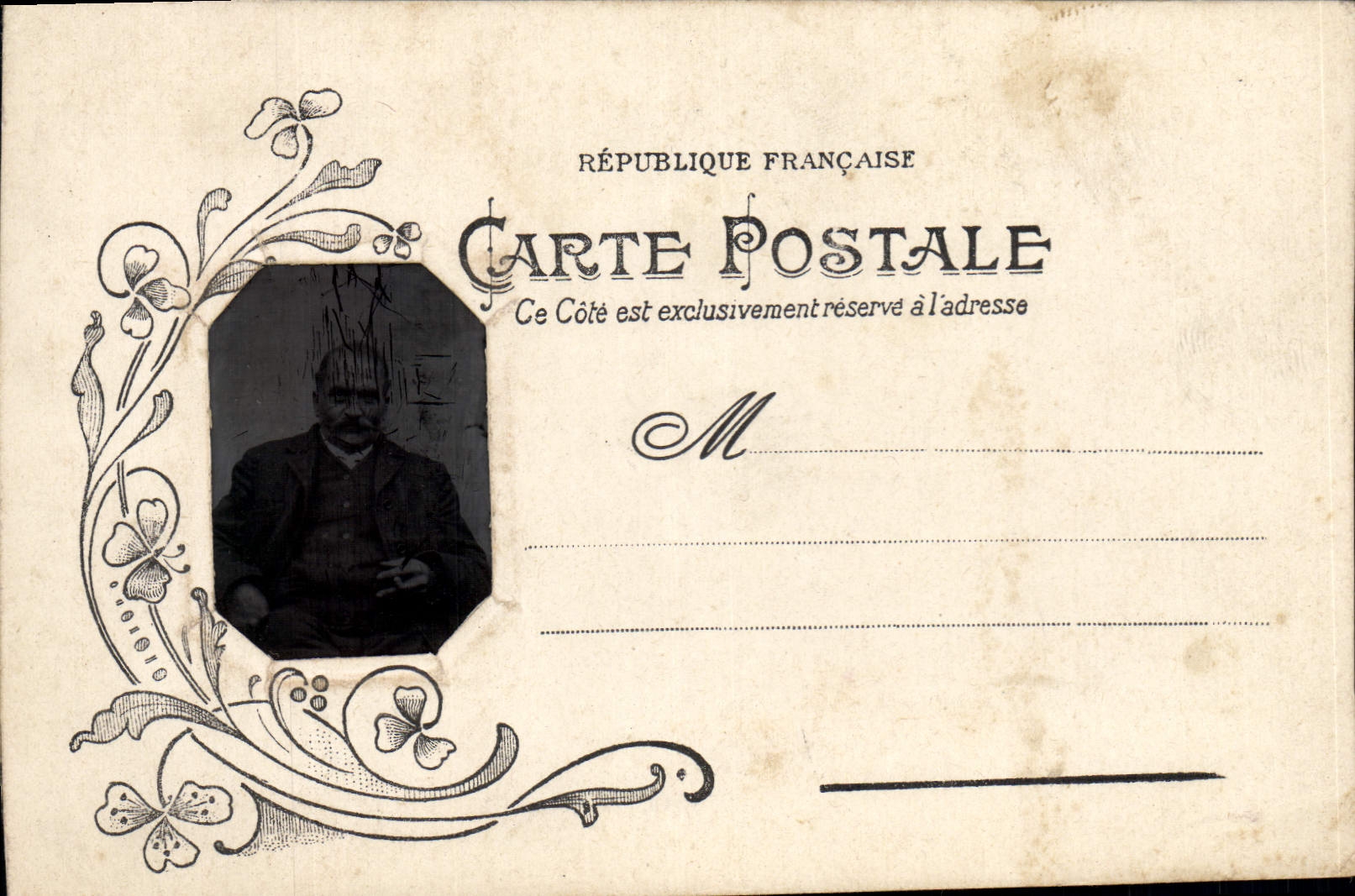 CPA Fantaisie Photographie Homme