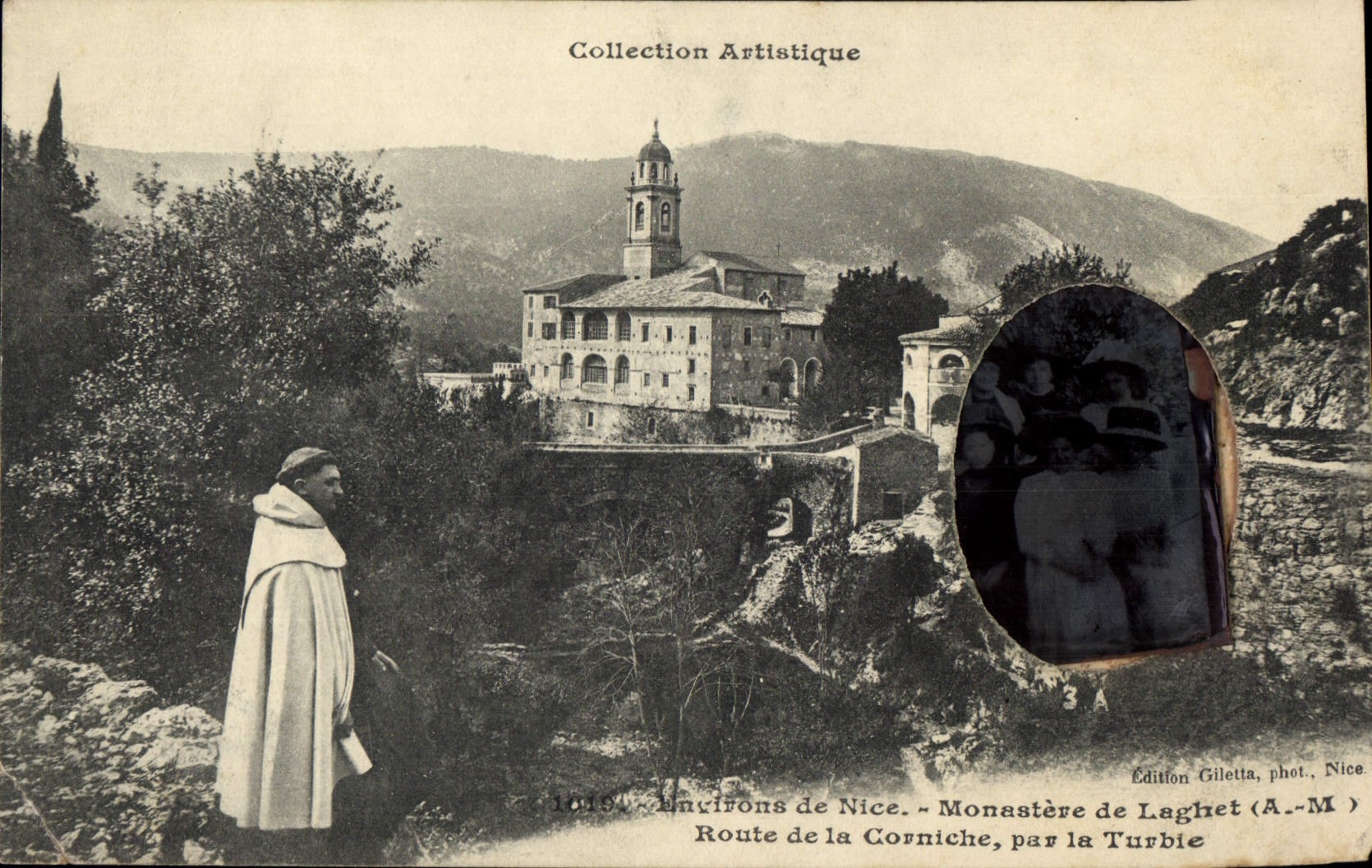 La POSTAL Fantaisie de la VENDIMIA fotografía alrededores Niza de Monastere de la ruta de Laghet de la cornisa de Turbie