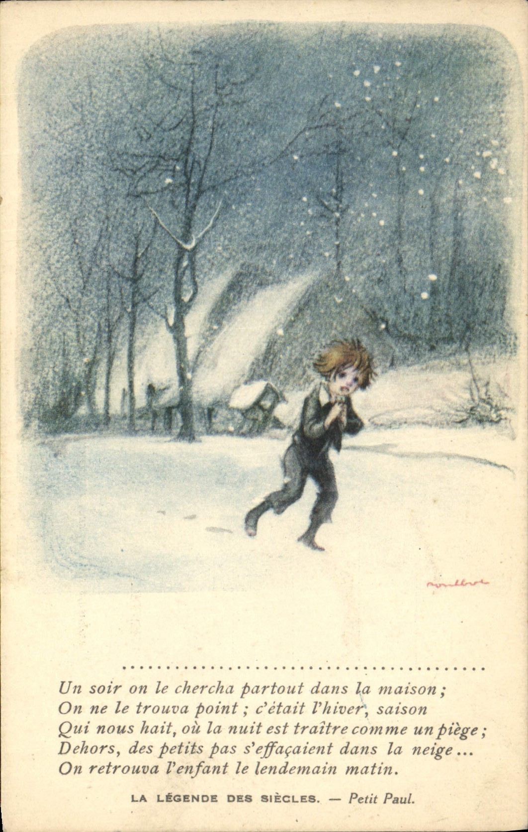 CPA Fantaisie Illustrateur Poulbot Victor Hugo La legende des siecles Petit Paul 