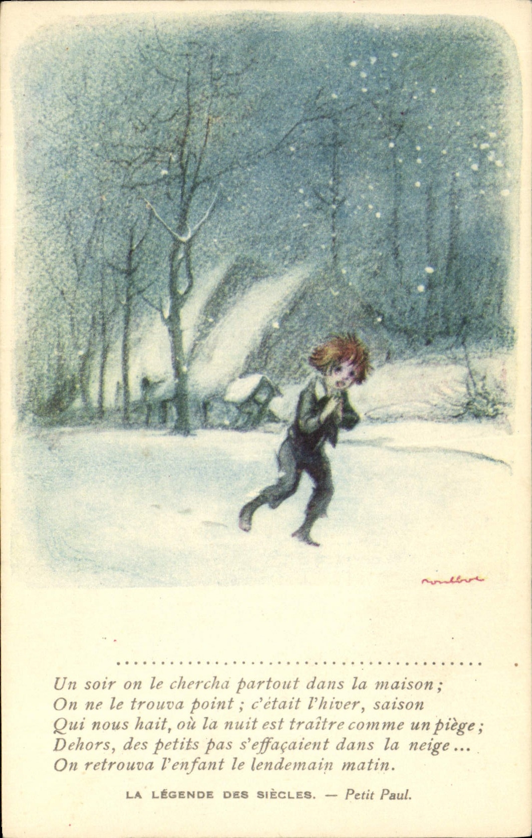 CPA Fantaisie Illustrateur Poulbot Victor Hugo La legende des siecles Petit Paul 