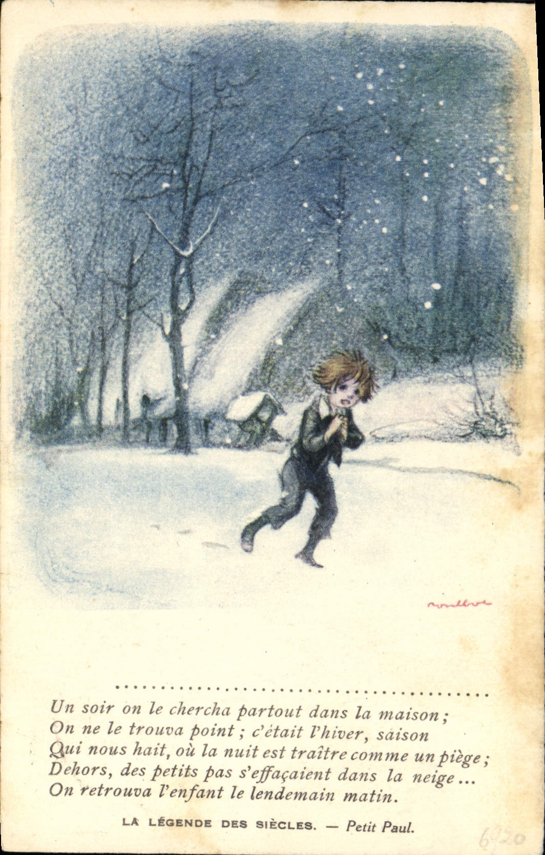 CPA Fantaisie Illustrateur Poulbot Victor Hugo La legende des siecles Petit Paul 