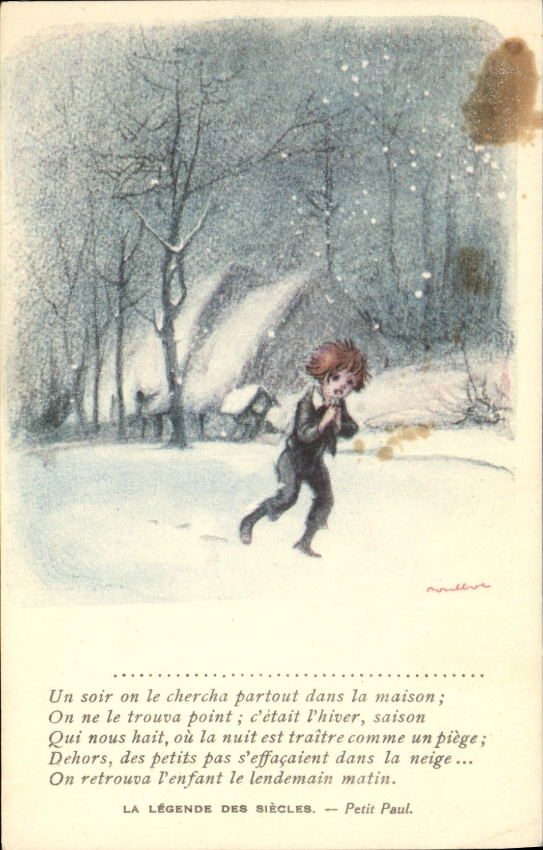 CPA Fantaisie Illustrateur Poulbot Victor Hugo La legende des siecles Petit Paul 