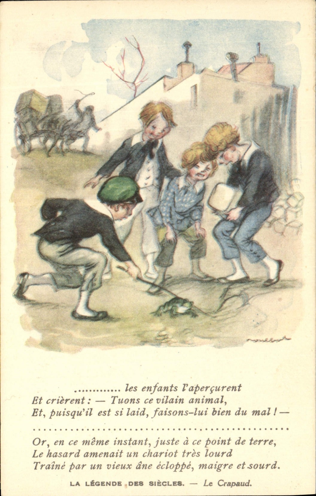 CPA Fantaisie Illustrateur Poulbot Victor Hugo La legende des siecles Le crapaud 