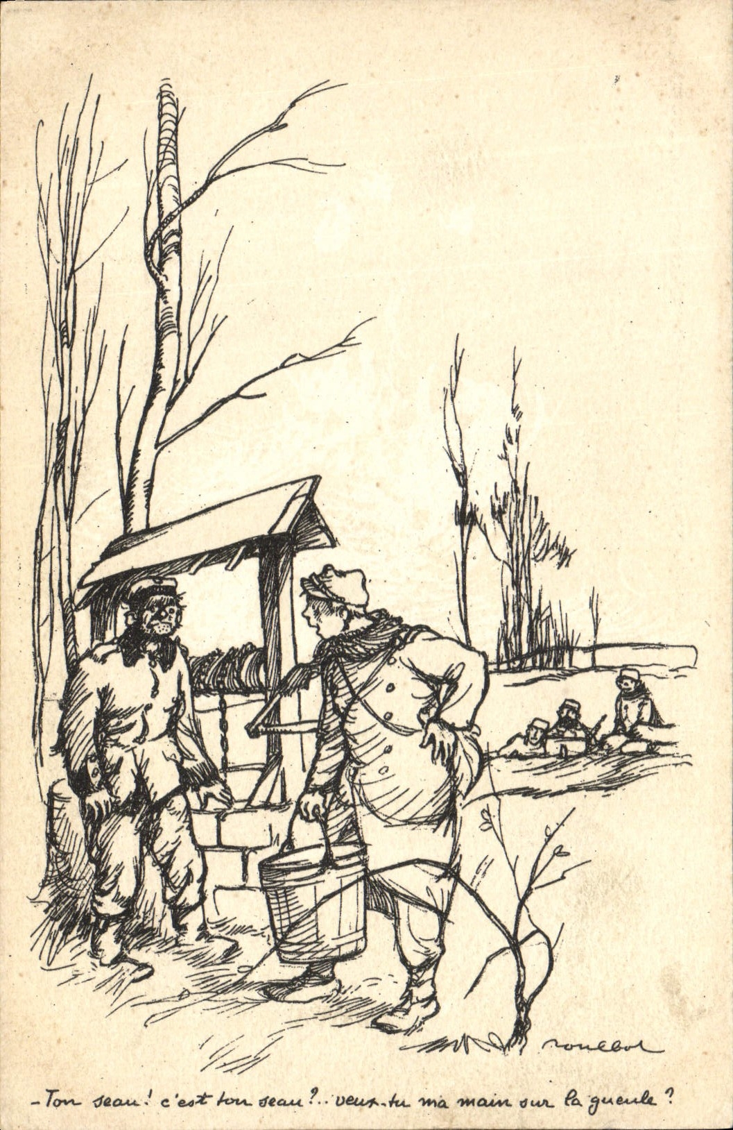 CPA Fantaisie Illustrateur Poulbot Militaria