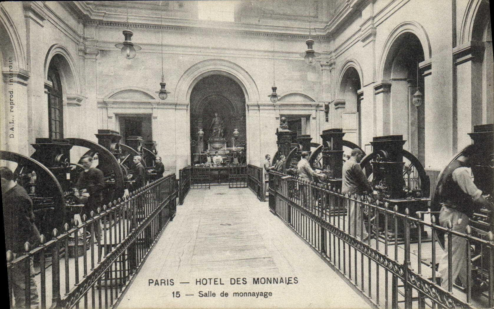 VINTAGE POSTCARD Paris Mint Room of coining