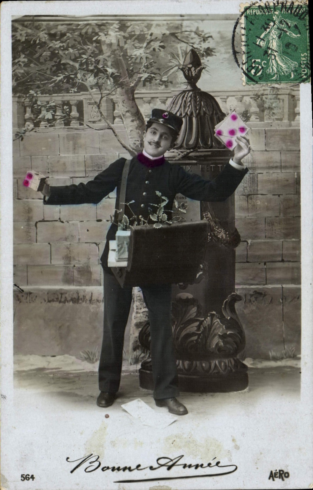 VINTAGE POSTCARD Post-office employee