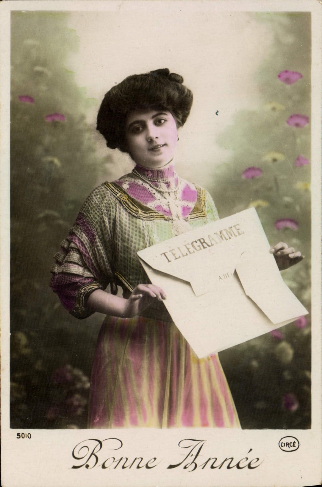 CPA Femme Telegramme 