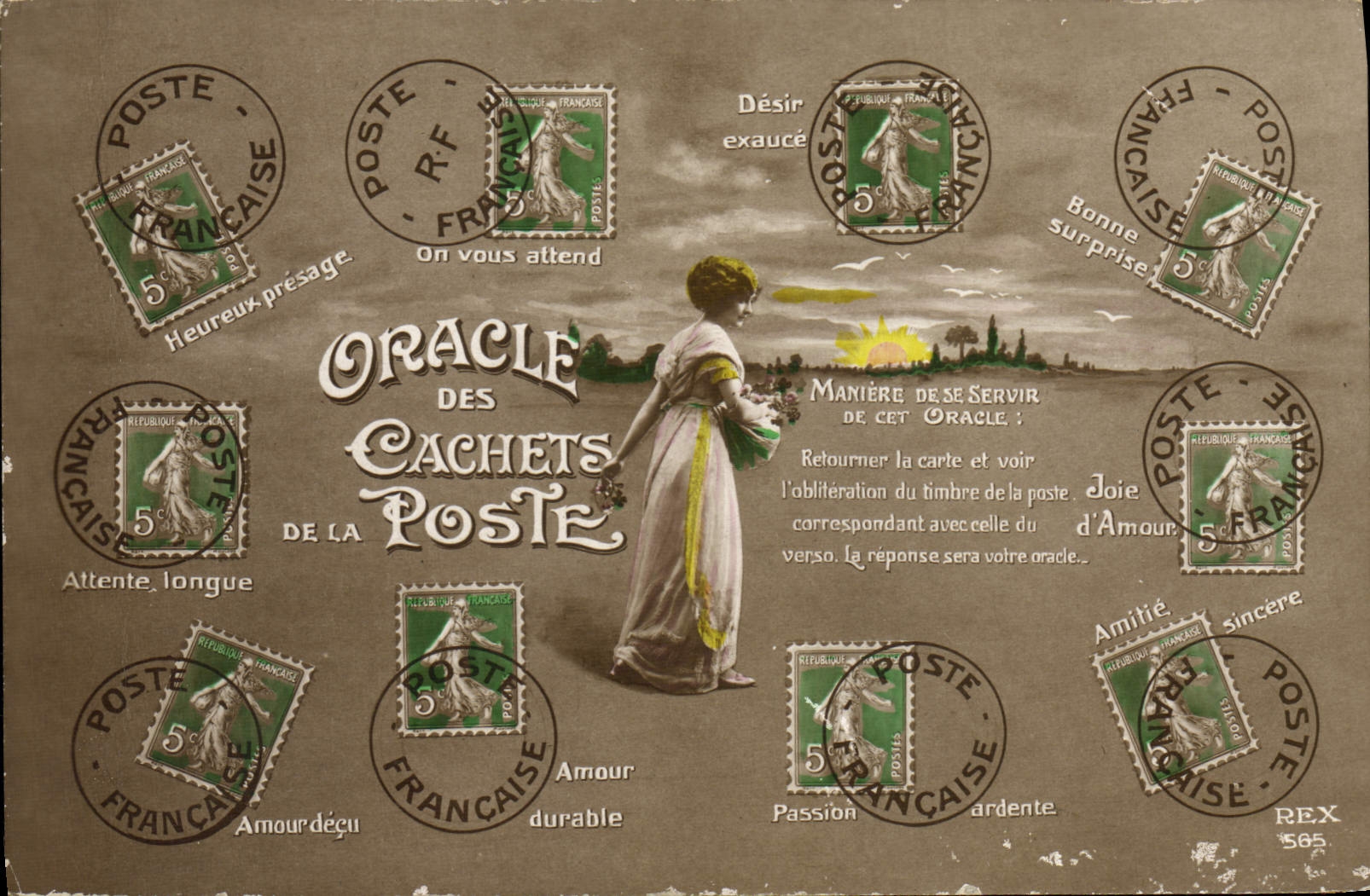 CPA Oracle des cachets de la Poste Semeuse