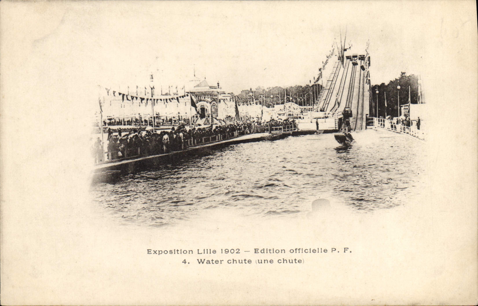 VINTAGE POSTCARD Fun fair Fair Lille 1902 Toilets falls