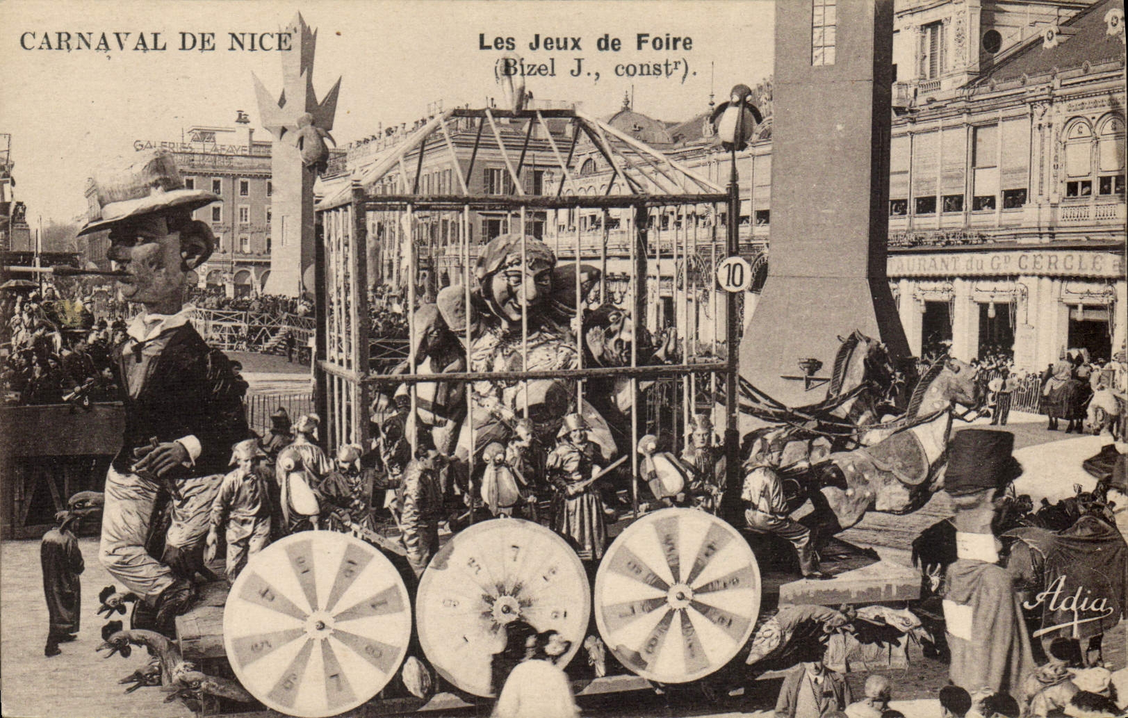 VINTAGE POSTCARD Fun fair Carnival of Nice plays of fair