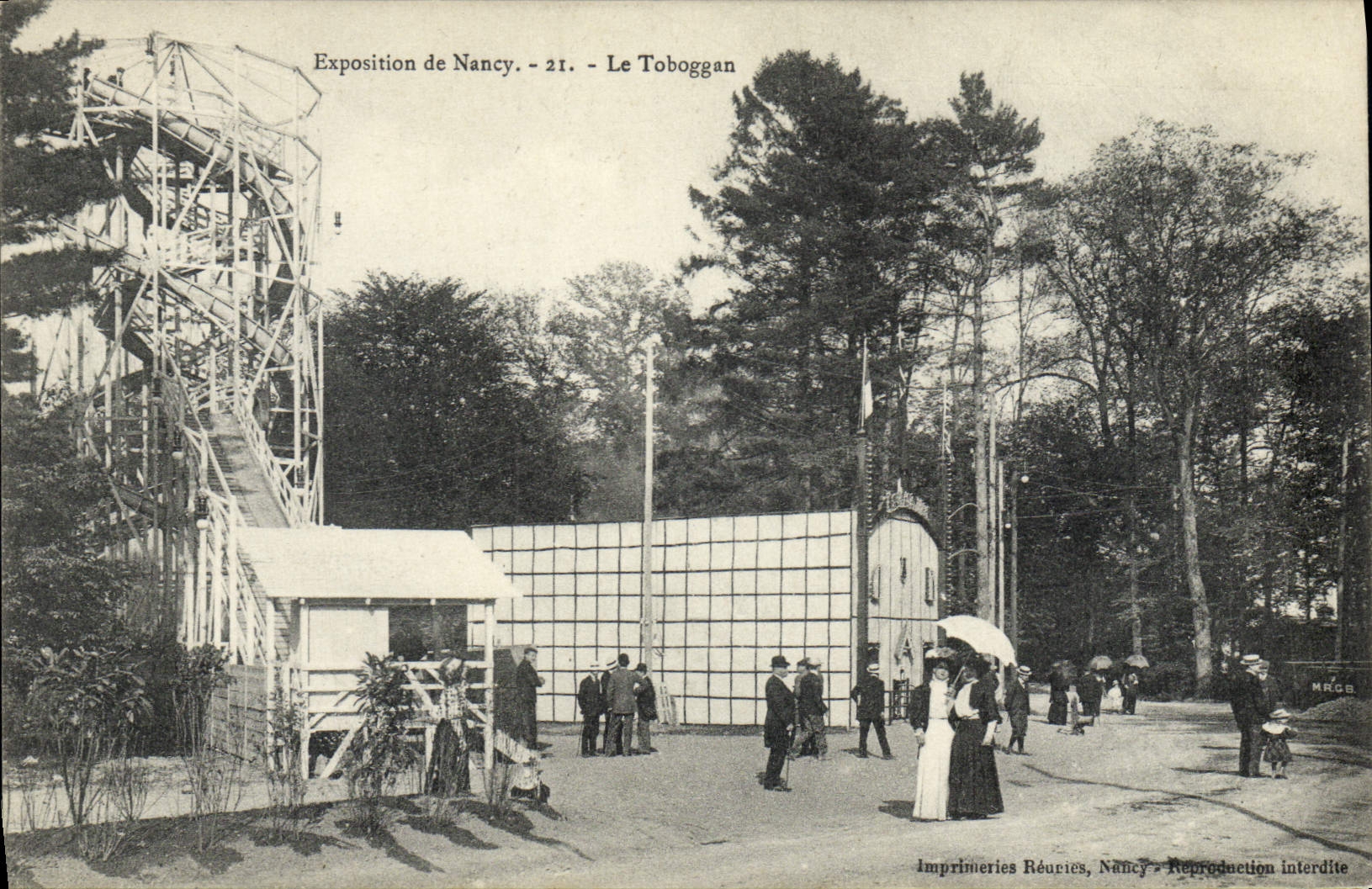 VINTAGE POSTCARD Fun fair Fair of Nancy the toboggan