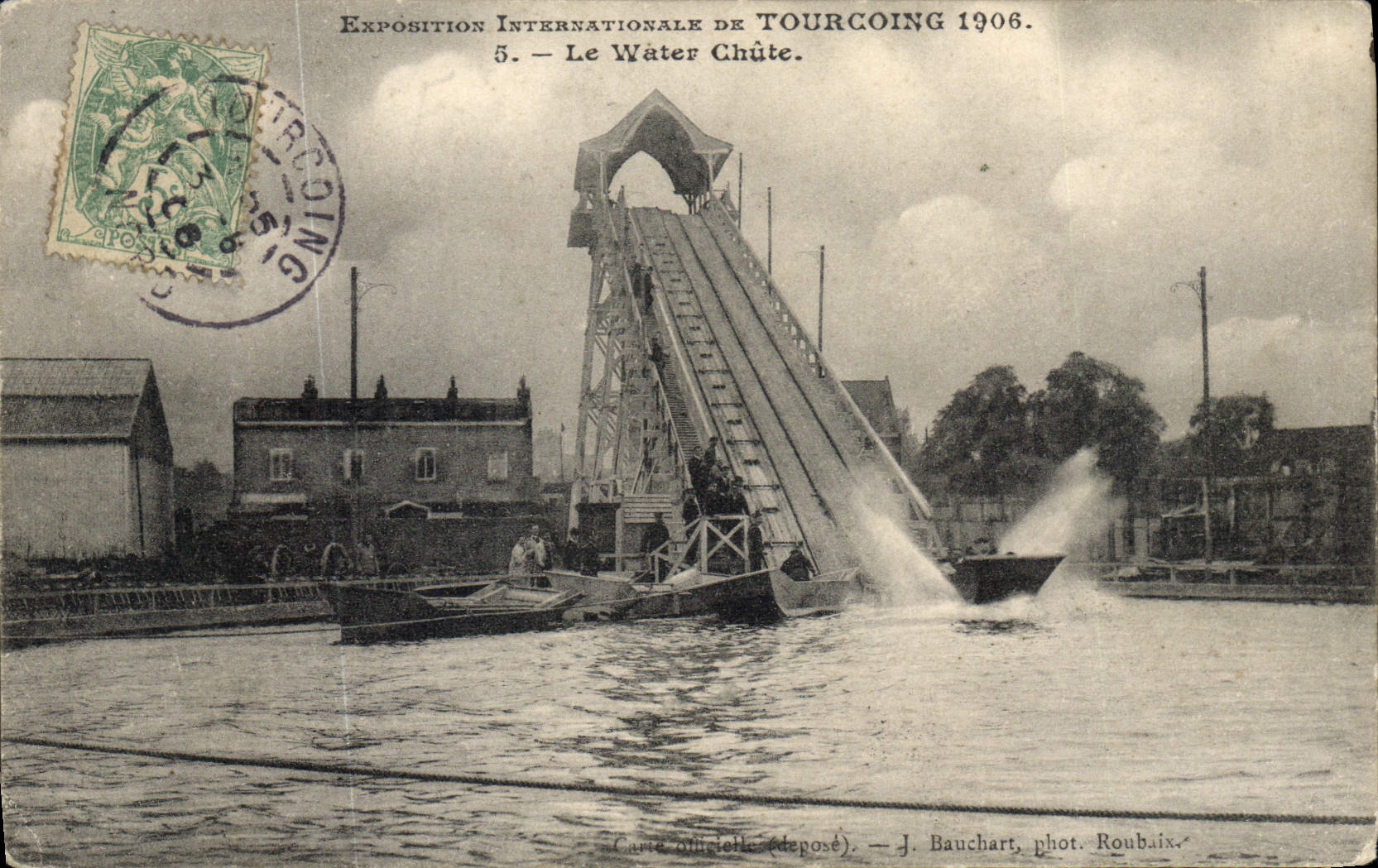VINTAGE POSTCARD Fun fair International exhibition of Tourcoing 1906 the toilets falls