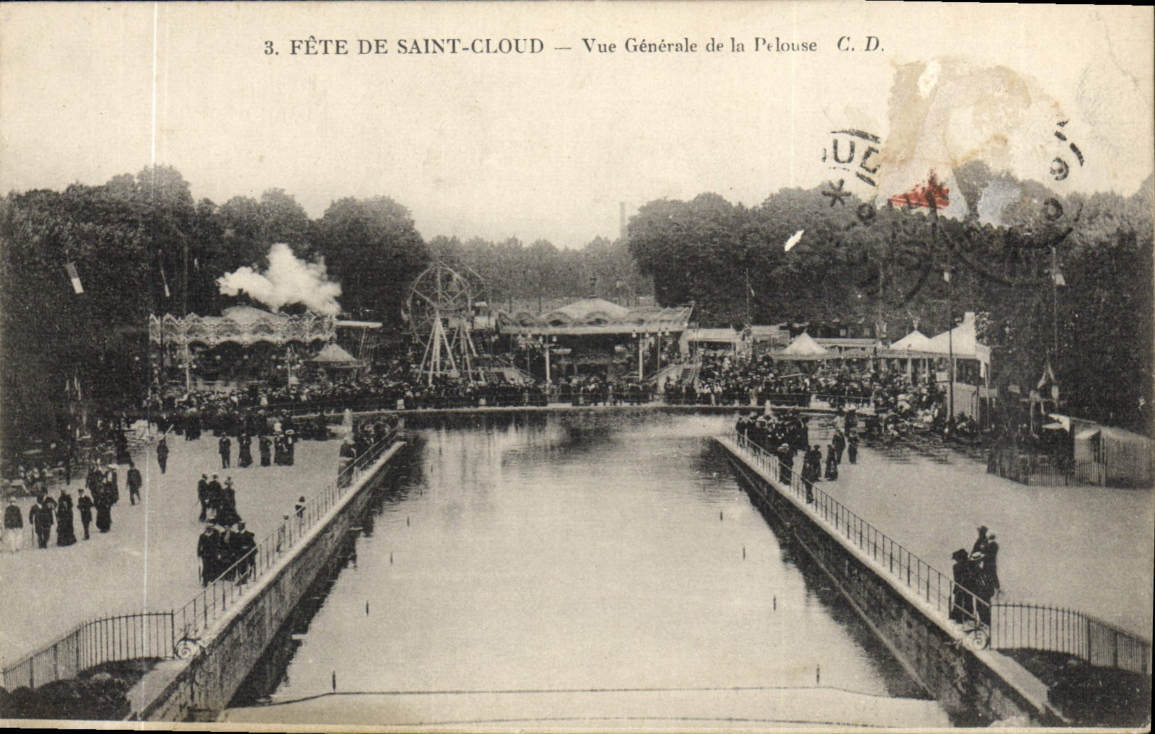 VINTAGE POSTCARD Fun fair Celebrates of Saint cloud View of the lawn