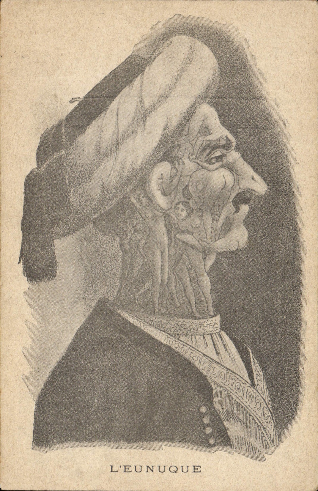 VINTAGE POSTCARD Fantasy Surrealism eunnuque Women