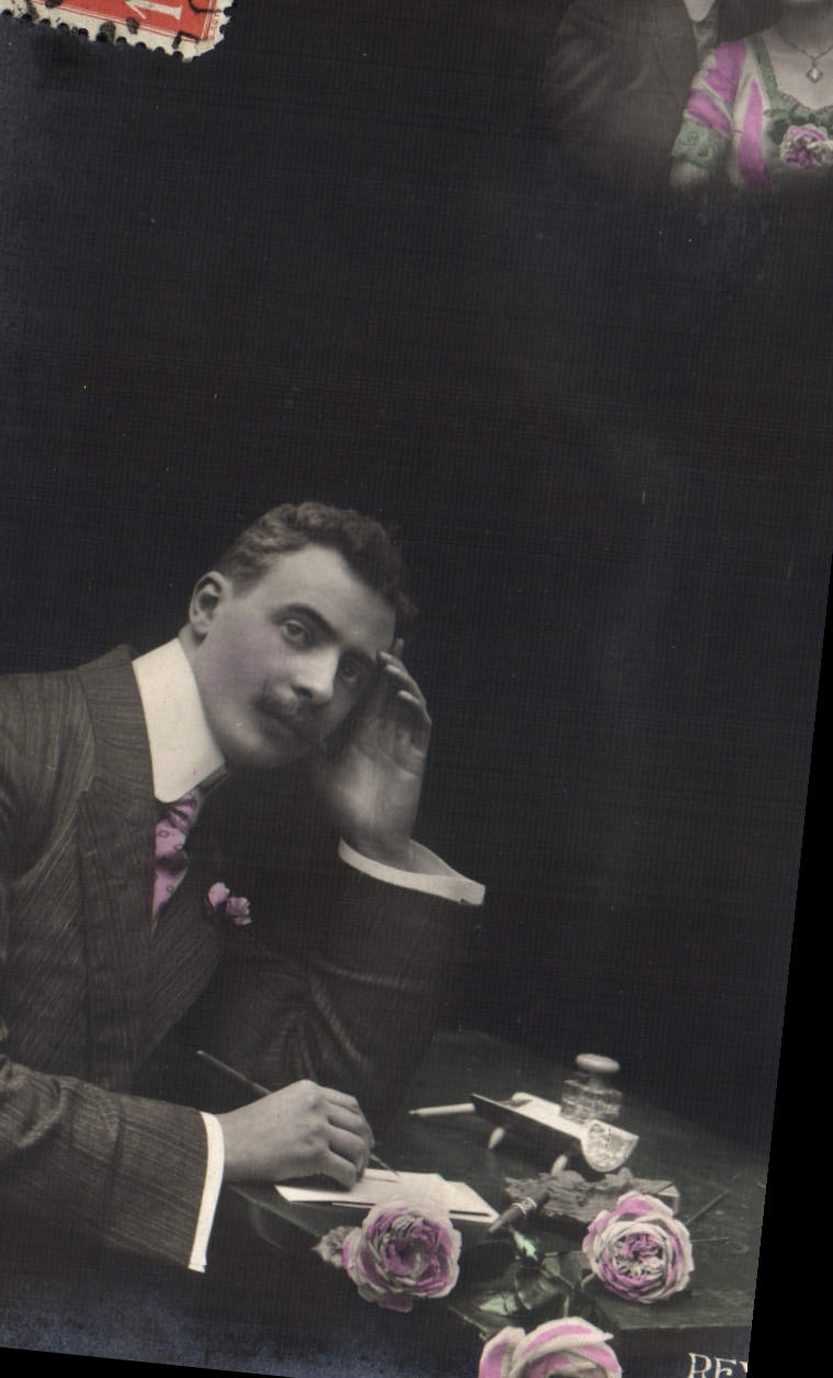 Ensueño del hombre de la fantasía de la POSTAL de la VENDIMIA