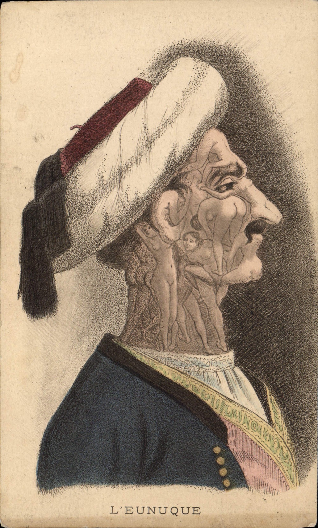 VINTAGE POSTCARD Fantasy Surrealism ennuque Women