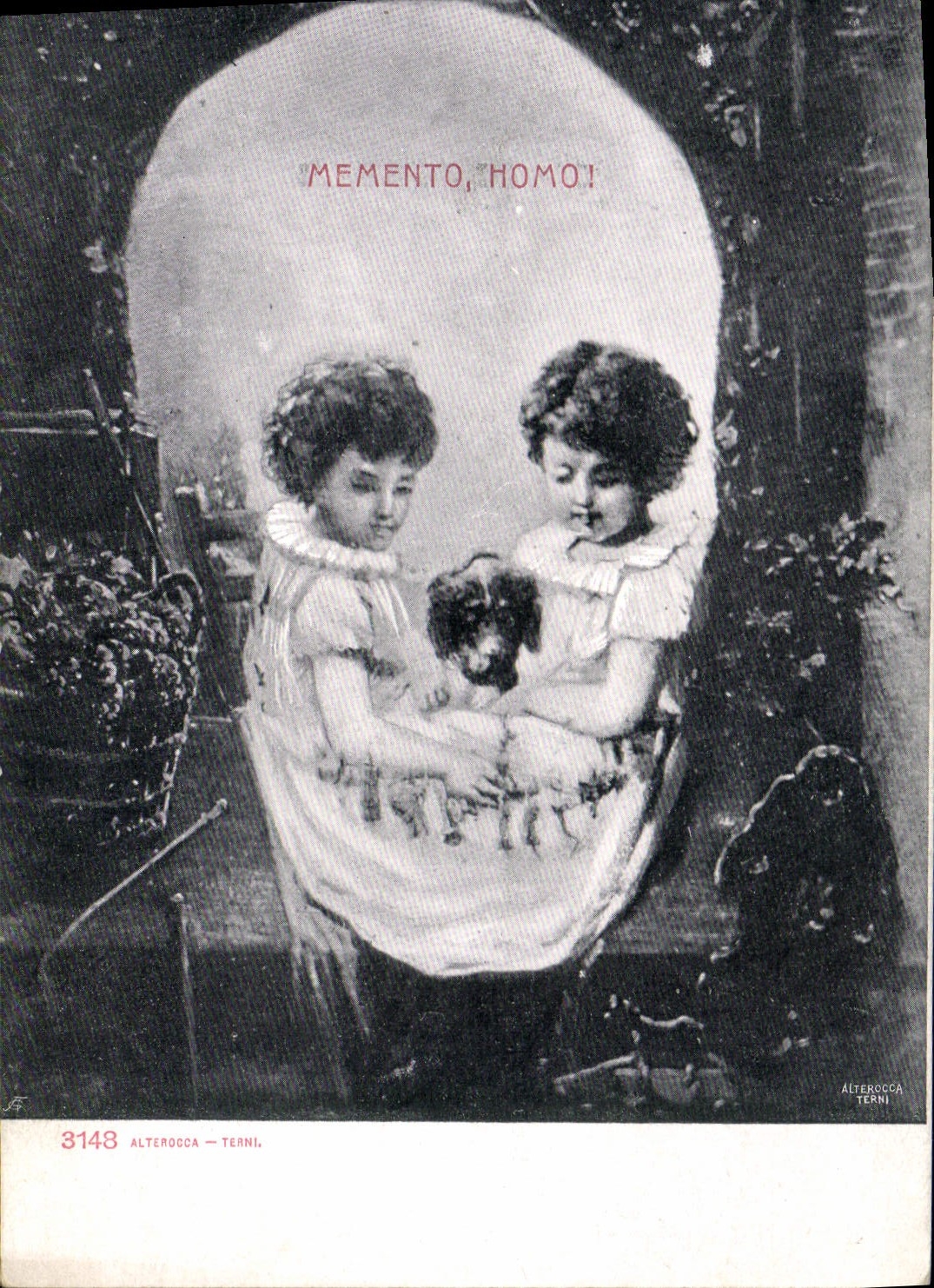 CPA Fantaisie Surrealisme Crane Enfants