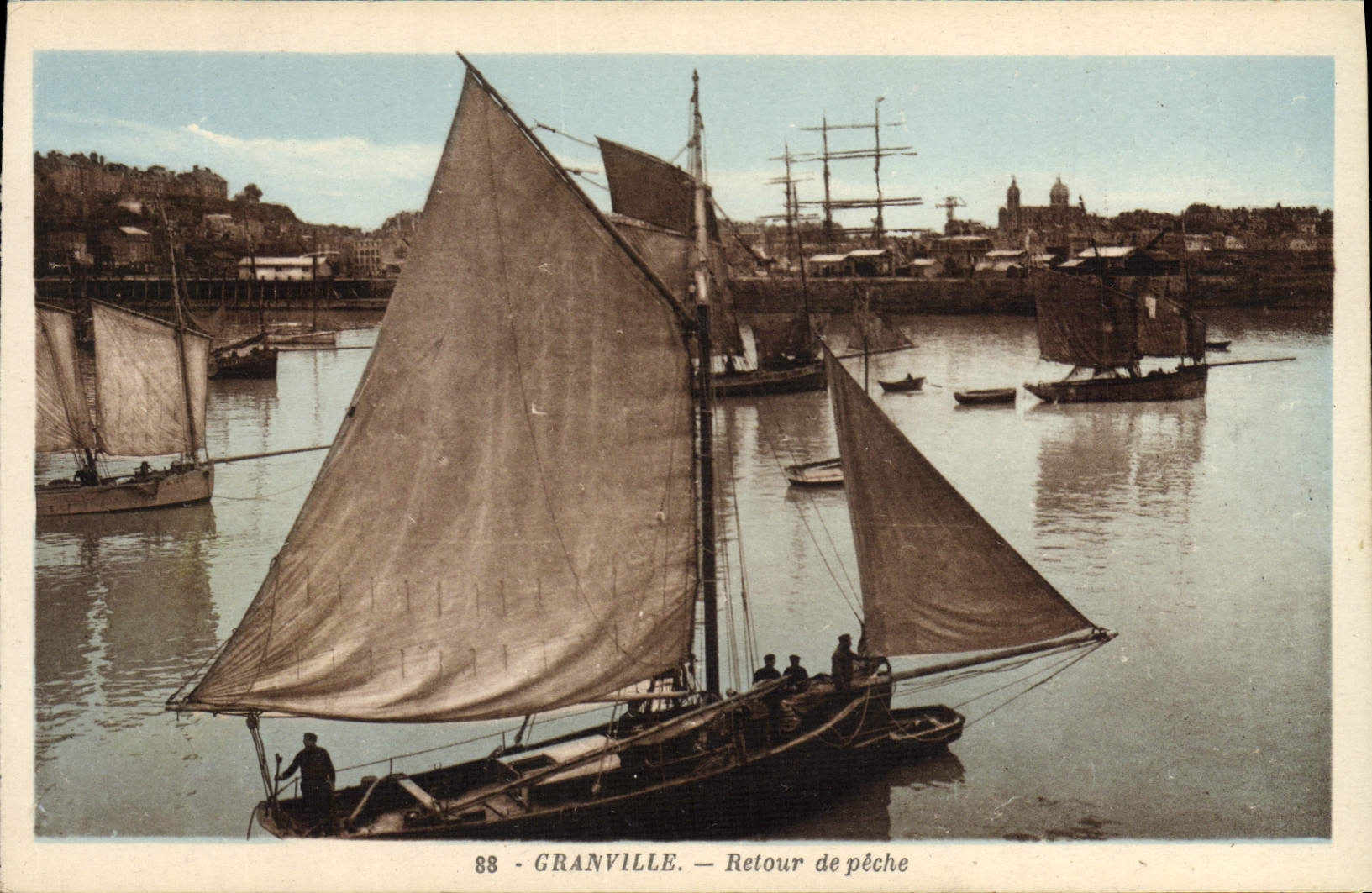 Barco de la POSTAL de la VENDIMIA de la vuelta de Granville del pecado del pecado